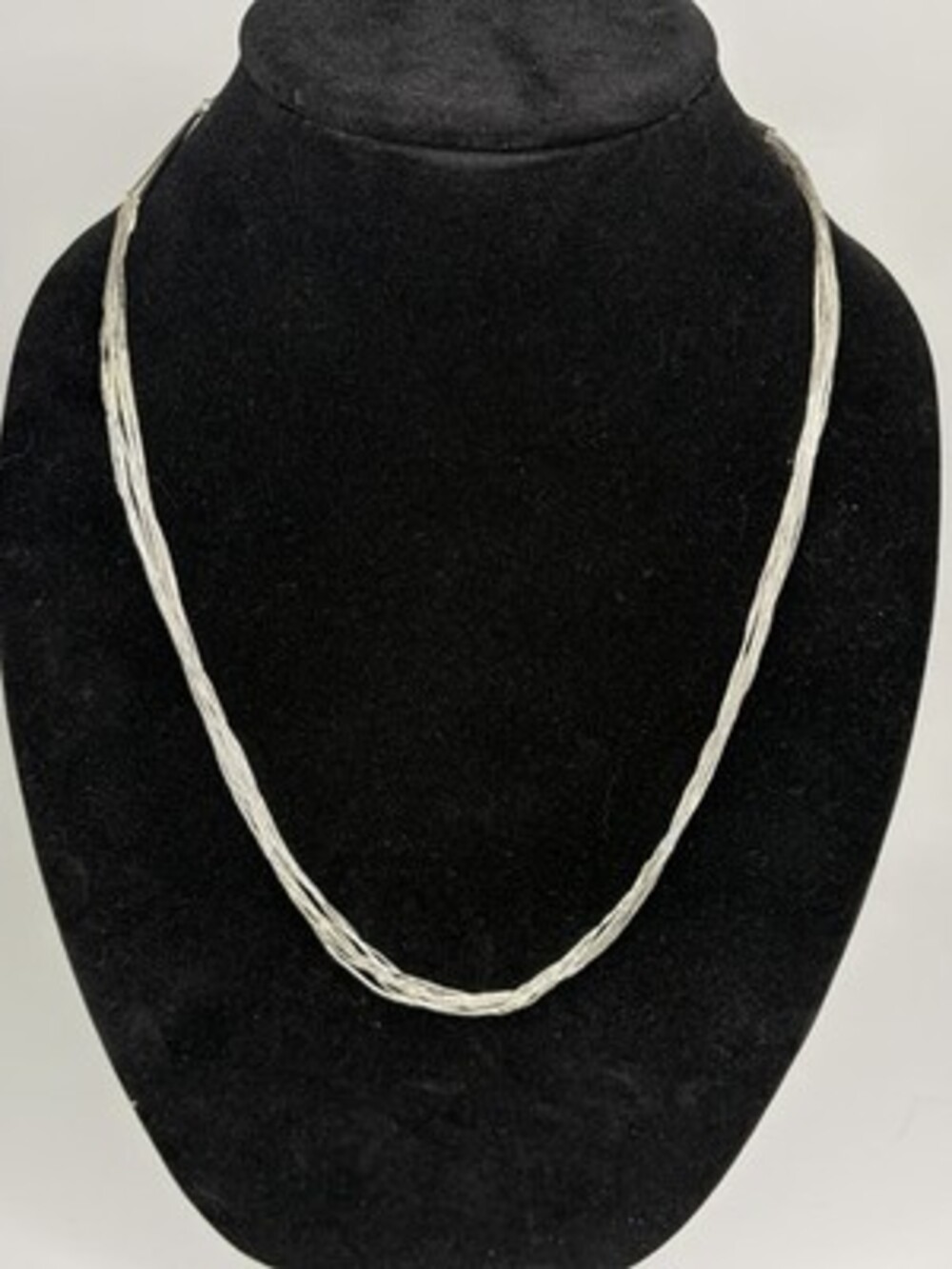 Vintage Native American Liquid Silver 10 Strand Necklace 925 Sterling 11.5